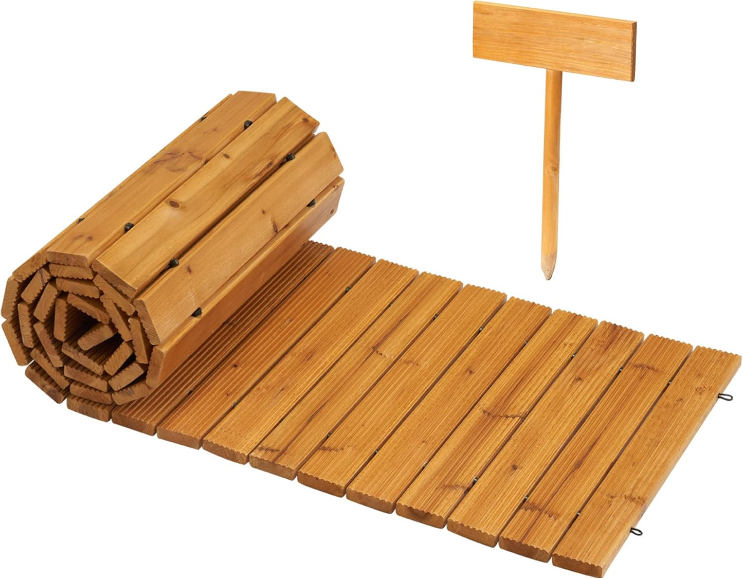 8FT Wooden Garden Pathway for Outdoor Walkway and Patio Use