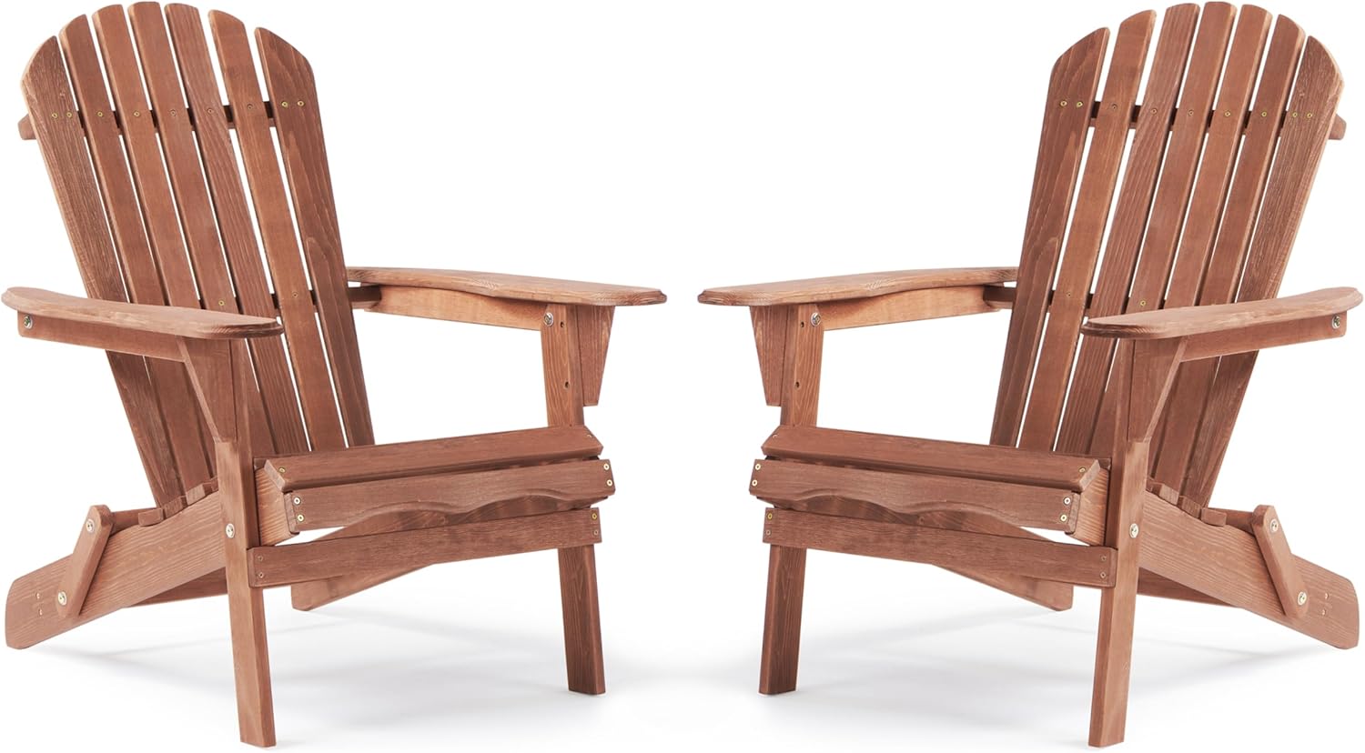Wooden Folding Adirondack Chair Set of 2 for Outdoor Relaxation