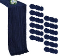 12 Pack Navy Blue Cheesecloth Table Runner 10FT - Rustic Sheer Decor