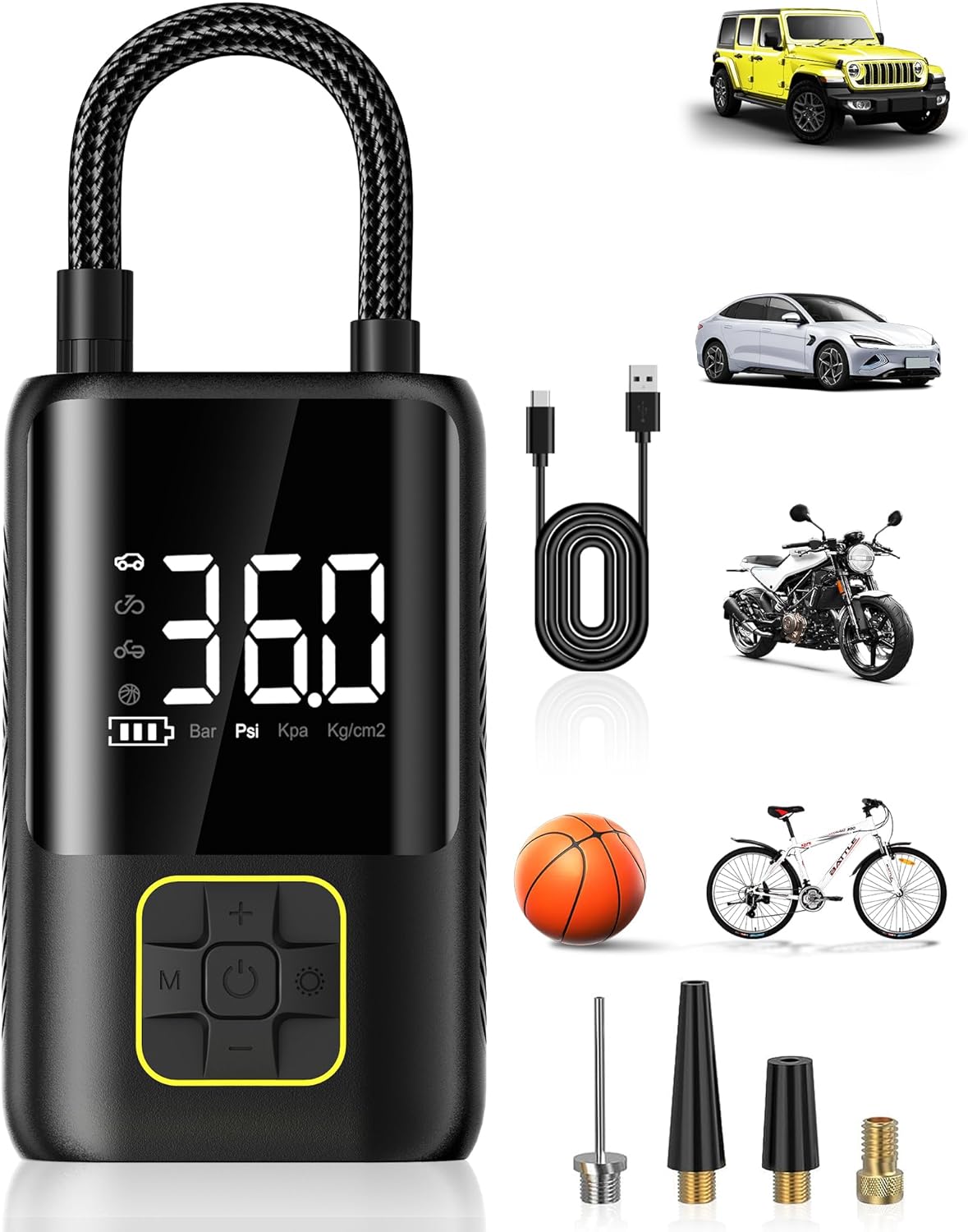 OMQ Smart Tire Inflator - Easy 150 PSI Pump
