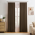 Chocolate Brown Blackout Curtains 90 in Pinch Pleat Panels - Room