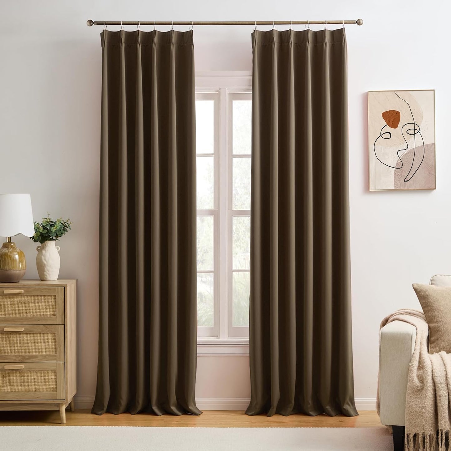 KEQIAOSUOCAI Brown Blackout Curtains for Elegant Living Spaces