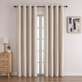 Room Darkening Linen Look Blackout Curtains - 84 Inch 2 Panel Set