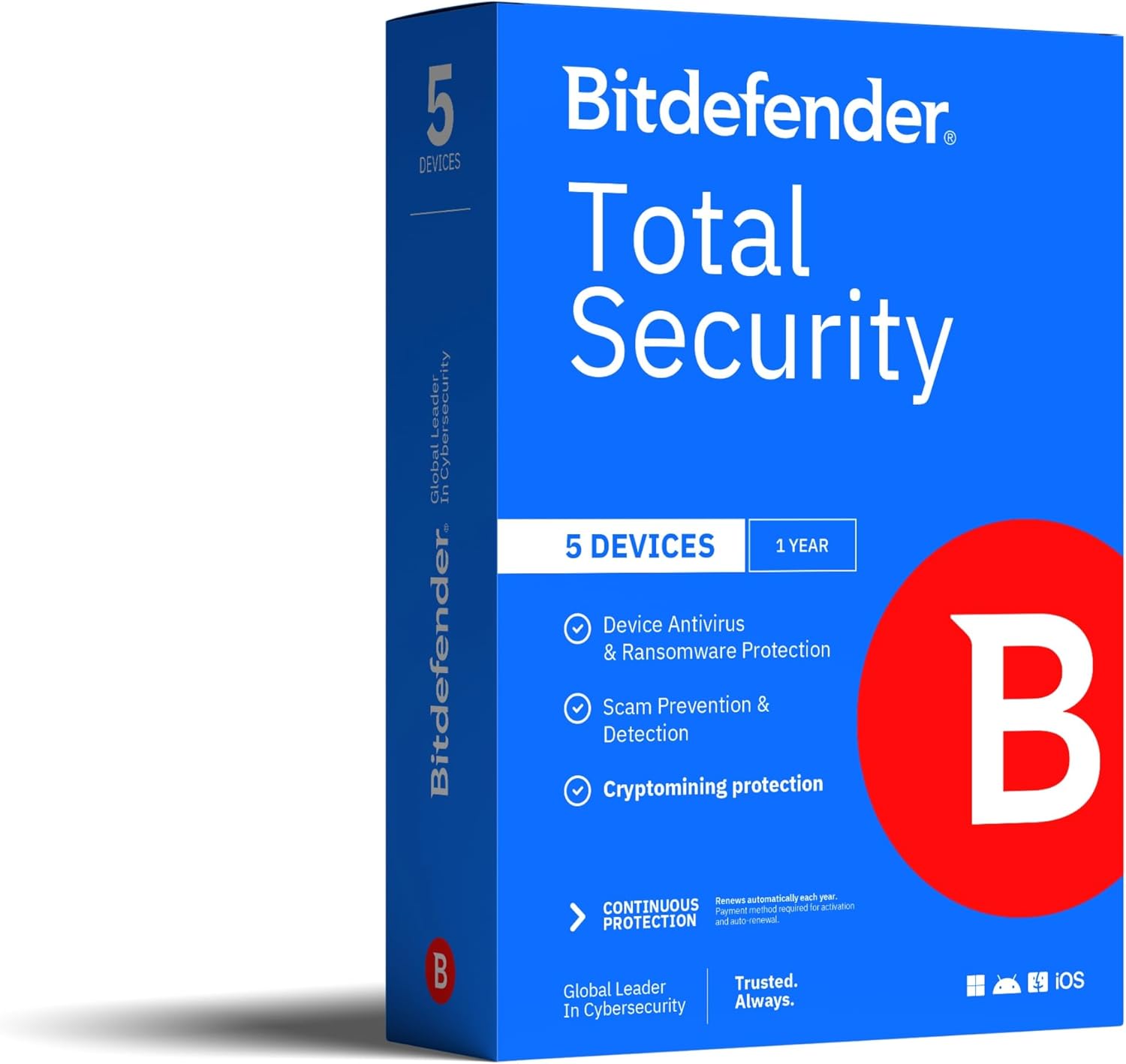 Bitdefender Total Security 2025: Complete Antivirus for 5 Devices