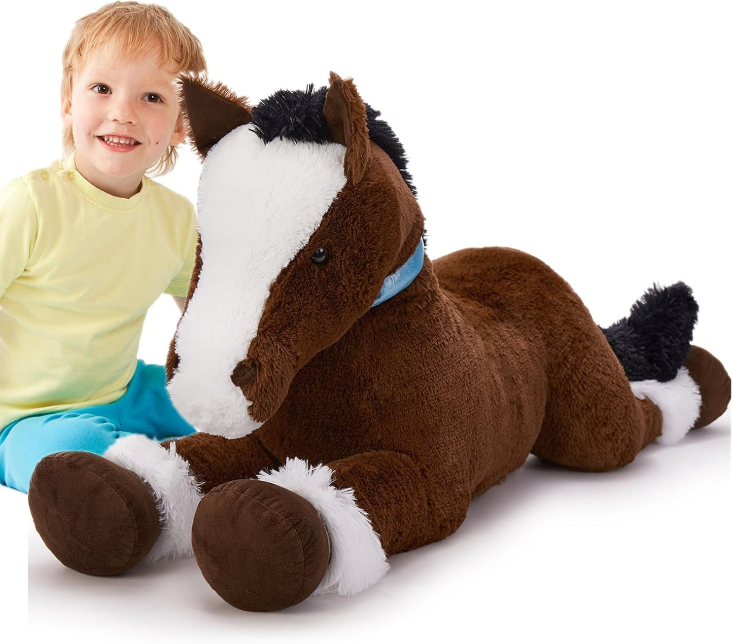 35Inch Large Horse Stuffed Animal for Kids and Home Decor