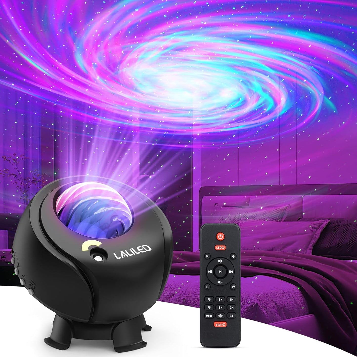 Laliled Galaxy Projector 2.0: 24 Nebula Effects & Bluetooth Speaker