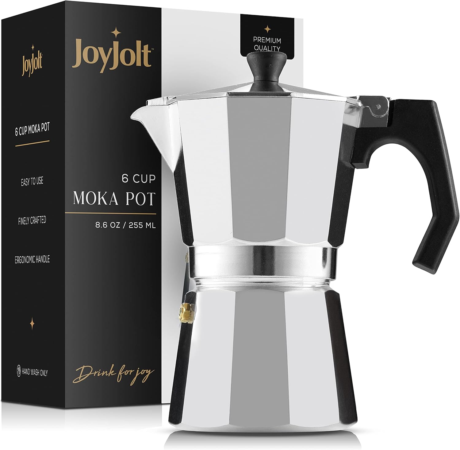 JoyJolt 6 Cup Stovetop Espresso Maker - Portable Percolator