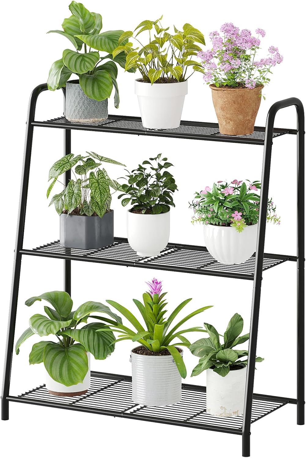 3-Tier Corner Plant Stand for Indoor Outdoor Use - Heavy Duty