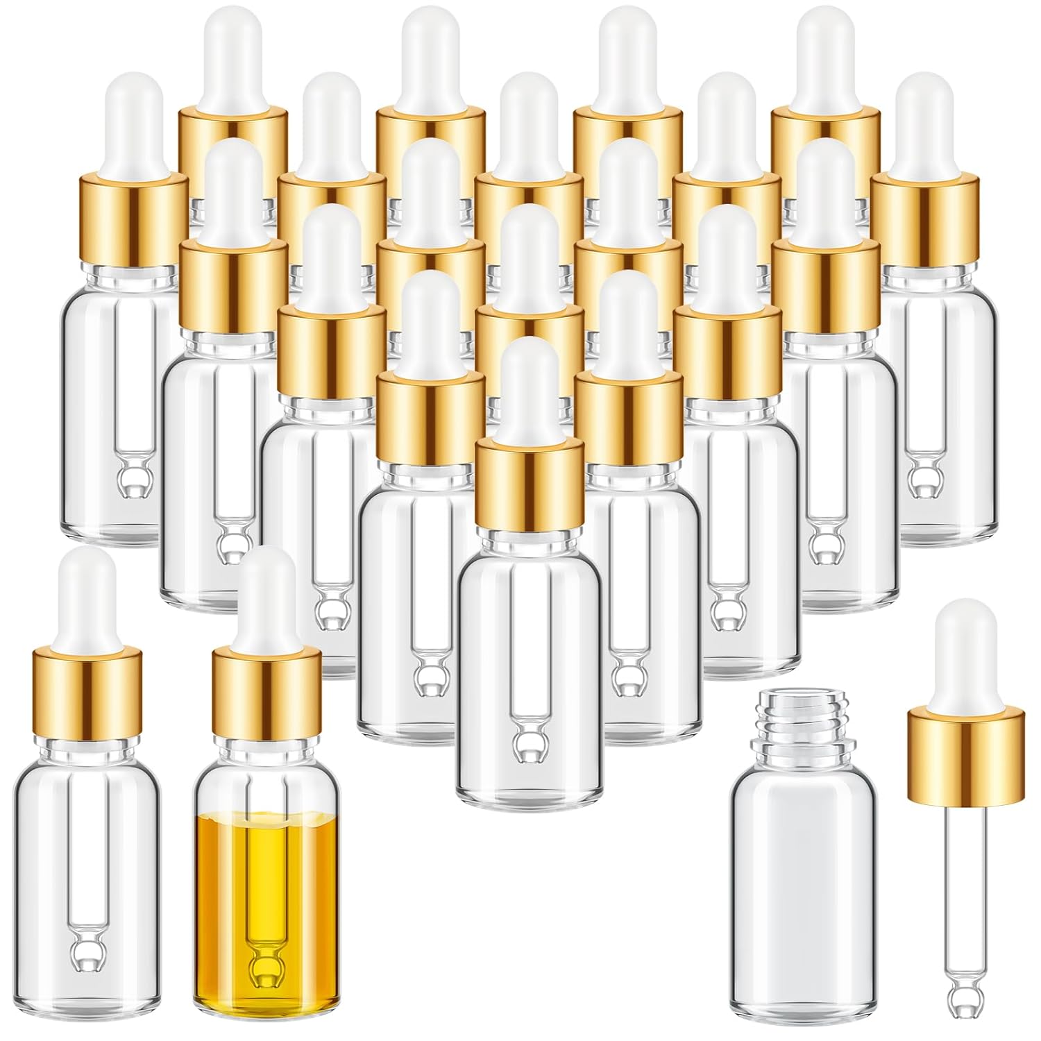 100 Pcs Mini Glass Oil Dropper Bottles for Essential Oils