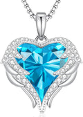 Women's Angel Wings Necklace with Personalized Birthstone Gift Option