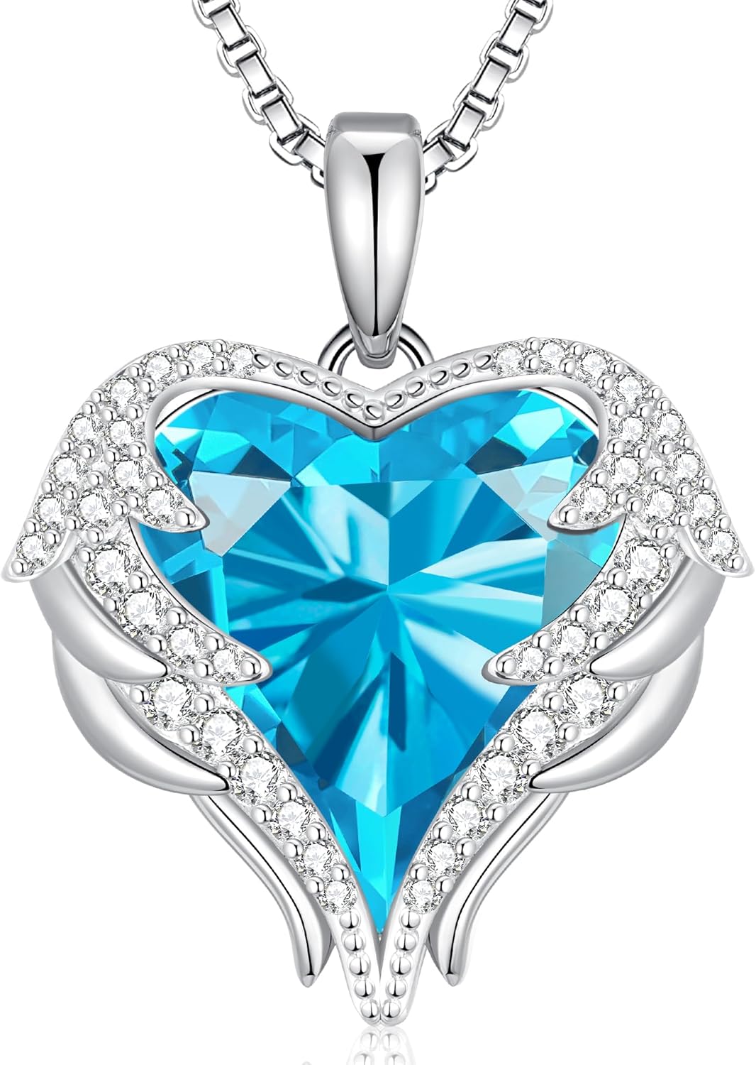 CDE Angel Wings Necklace with Birthstone for Women Gifts