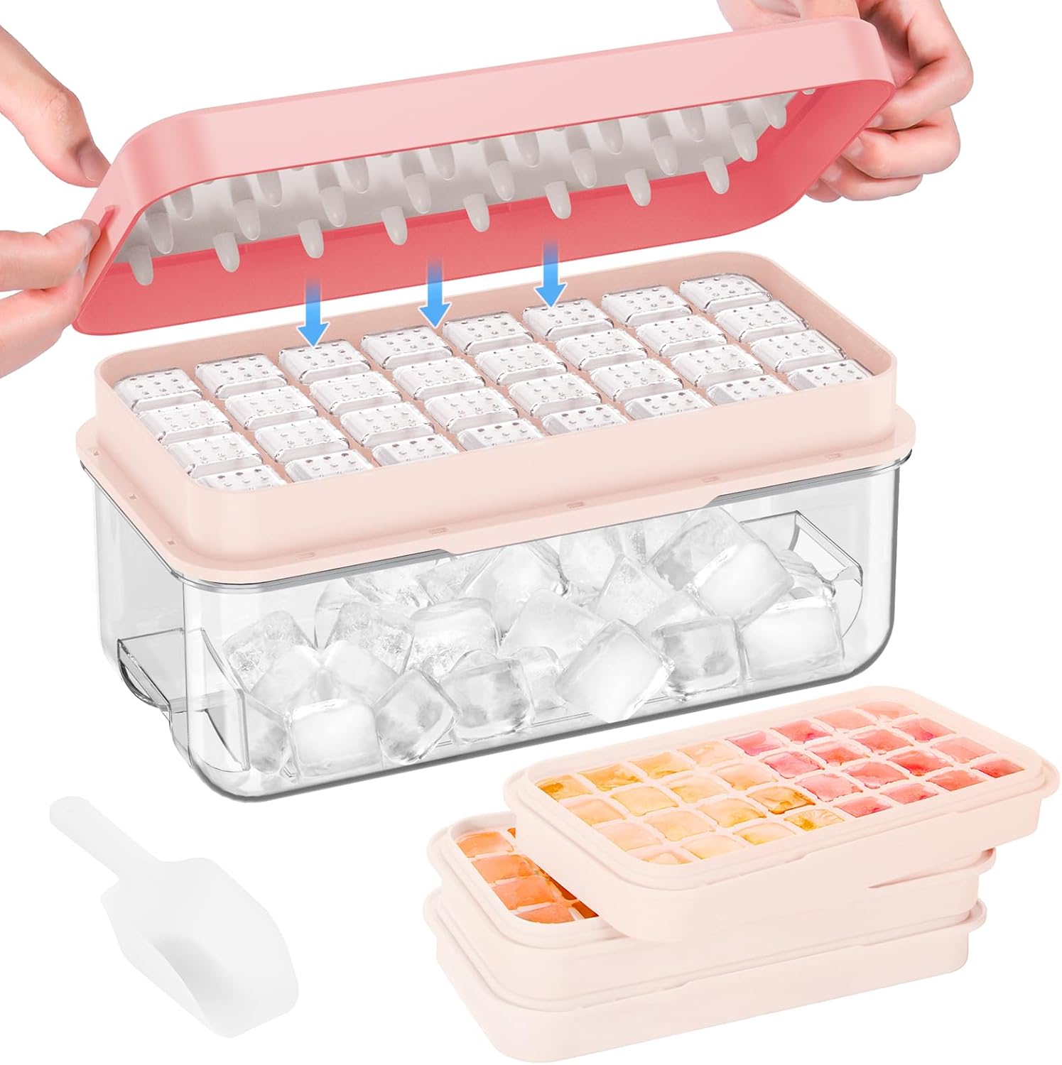 PHINOX 3 Pack Ice Cube Tray Set - Chill Drinks Easily!
