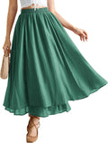 Scarlet Darkness Renaissance Maxi Skirt for Women - Flowy (Style 9MP4)