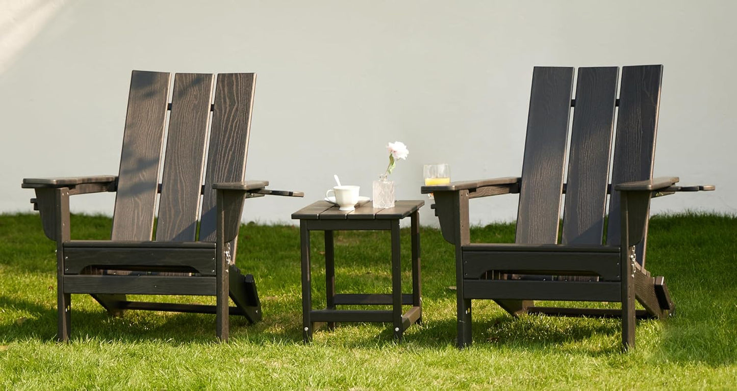 Modern Folding Adirondack Chair Set of 2 with Cup Holders