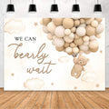 Bear Baby Shower Backdrop 10x7 ft - Watercolor Hot Air Balloons