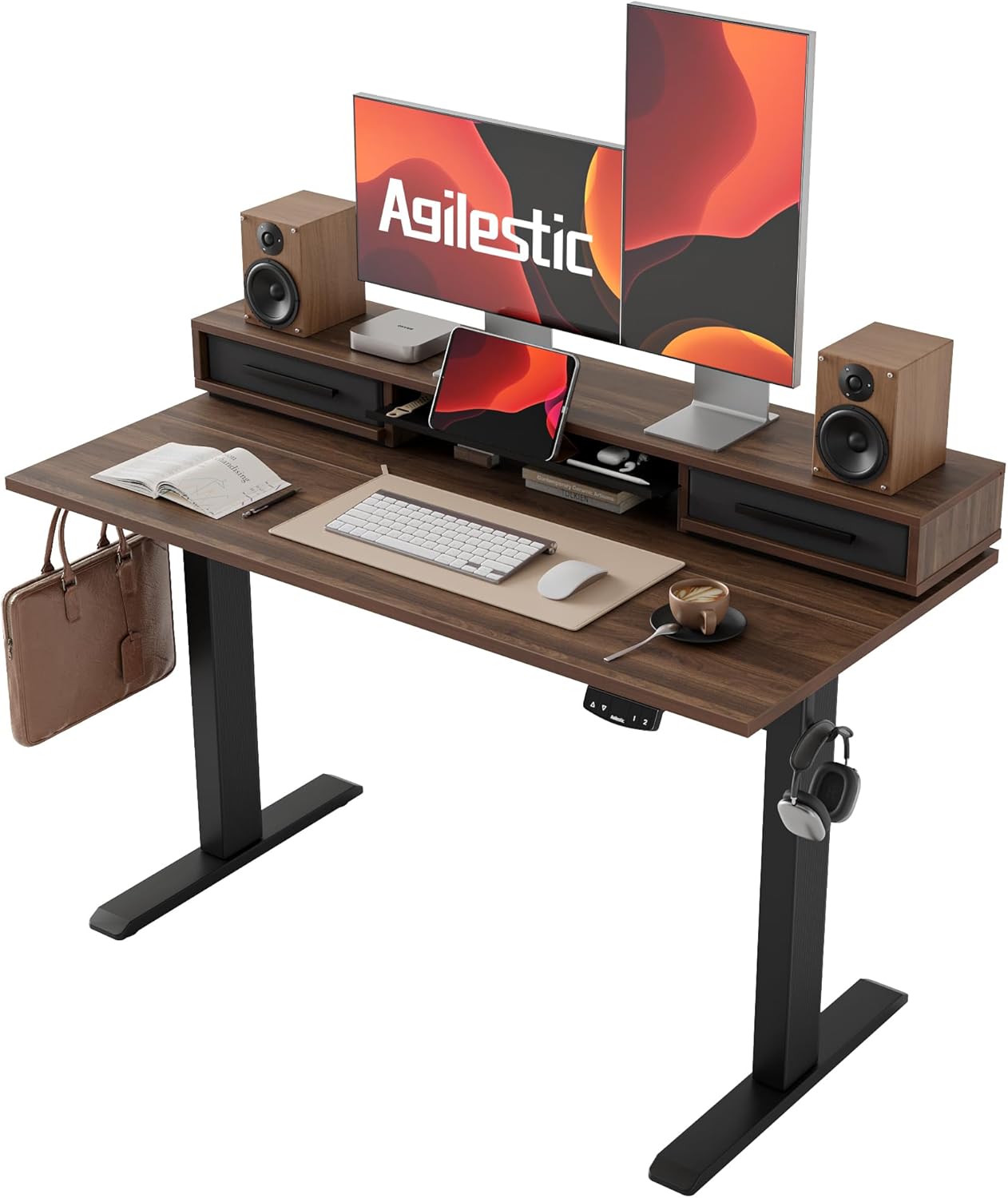 Agilestic 48 Inch Electric Standing Desk with Drawers for Home