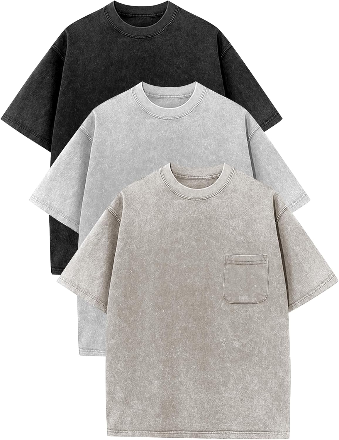 COZYPOIN Kids Acid Washed T-Shirts 3 Pack for Summer Fun