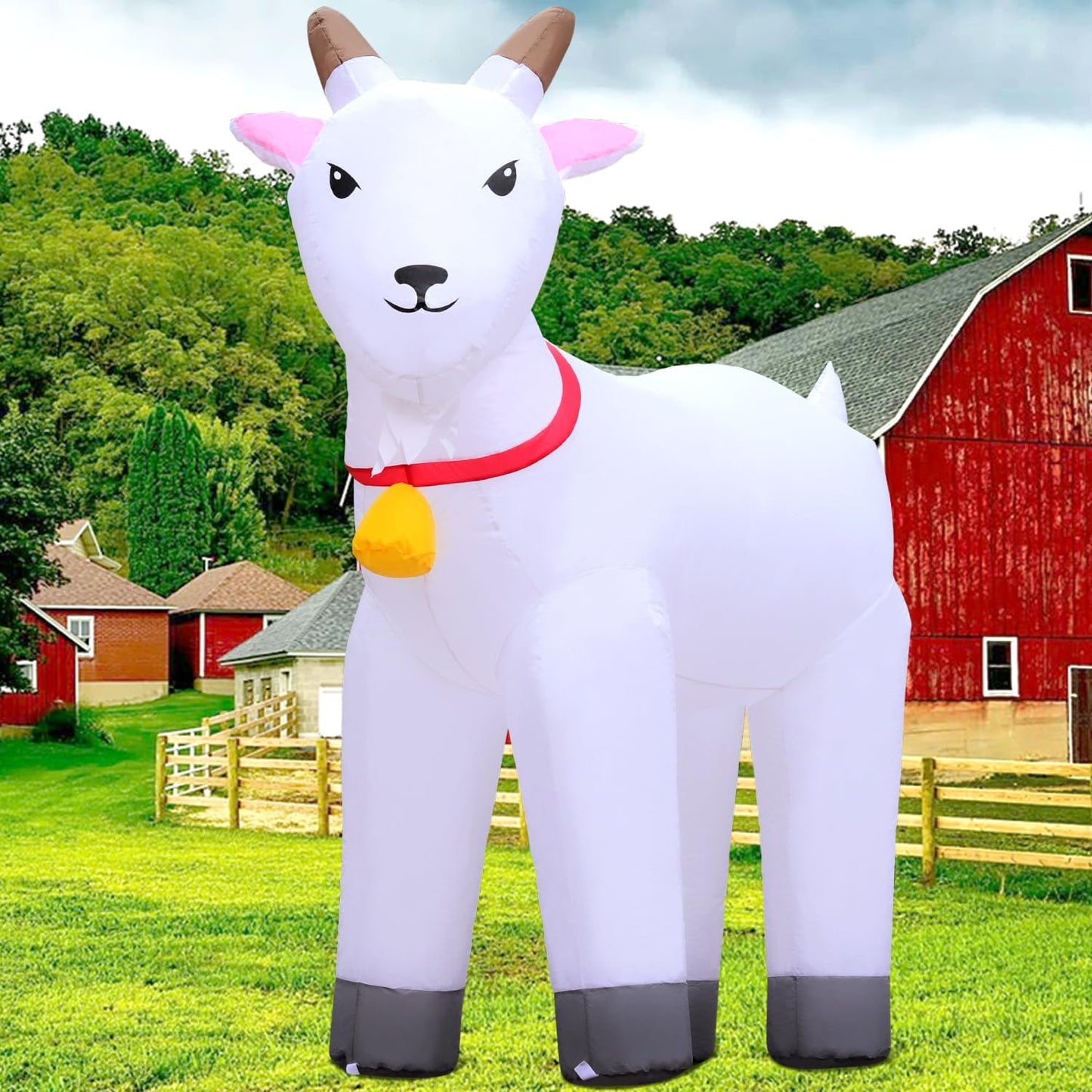 DomKom 6FT Goat Inflatables for Christmas Outdoor Decor