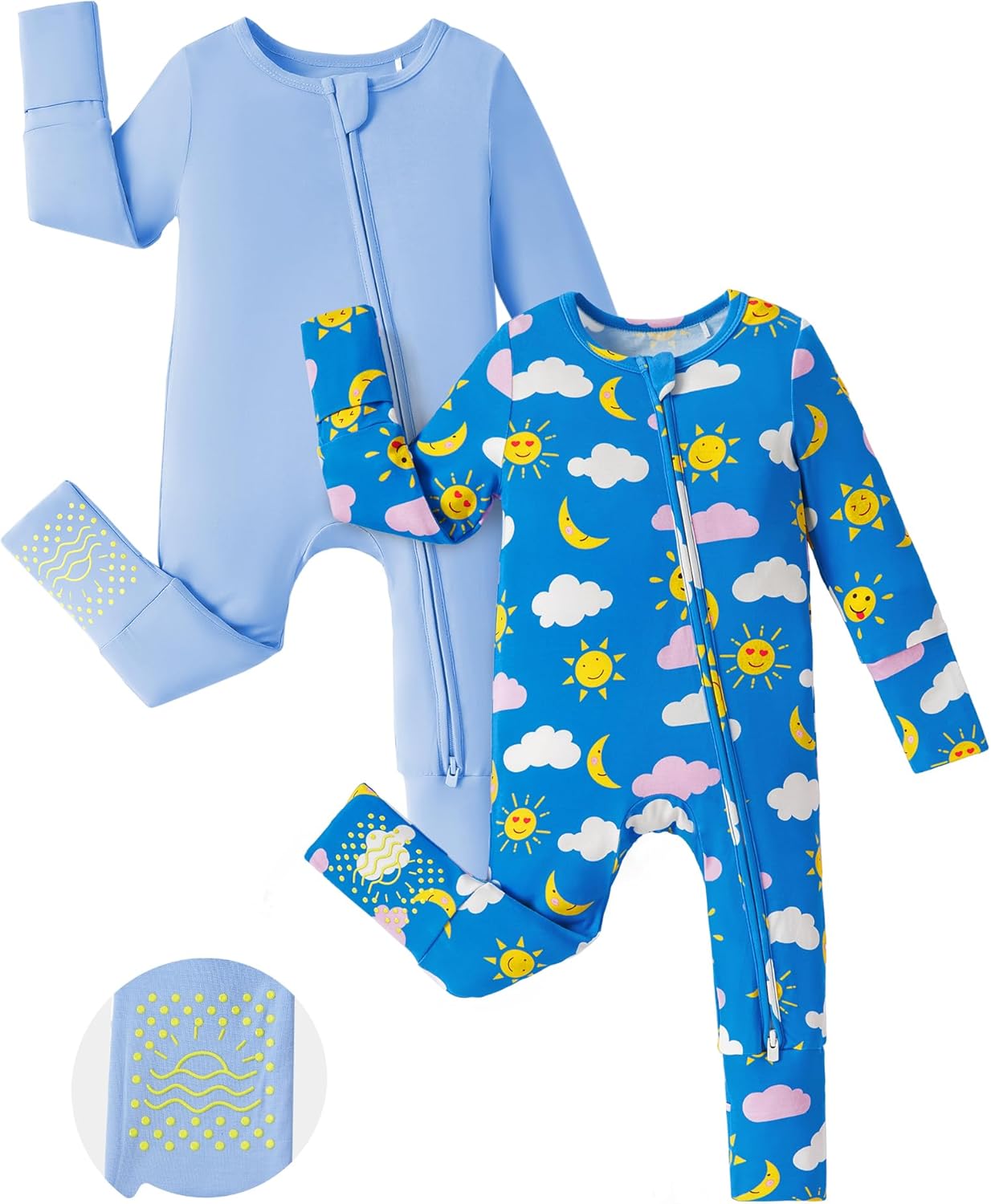 PATPAT Baby Footie Romper: Soft Bamboo, 2-Way Zipper & More