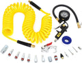18 Pieces Air Compressor Accessories Kit 1/4 in x 25 ft Recoil Hose