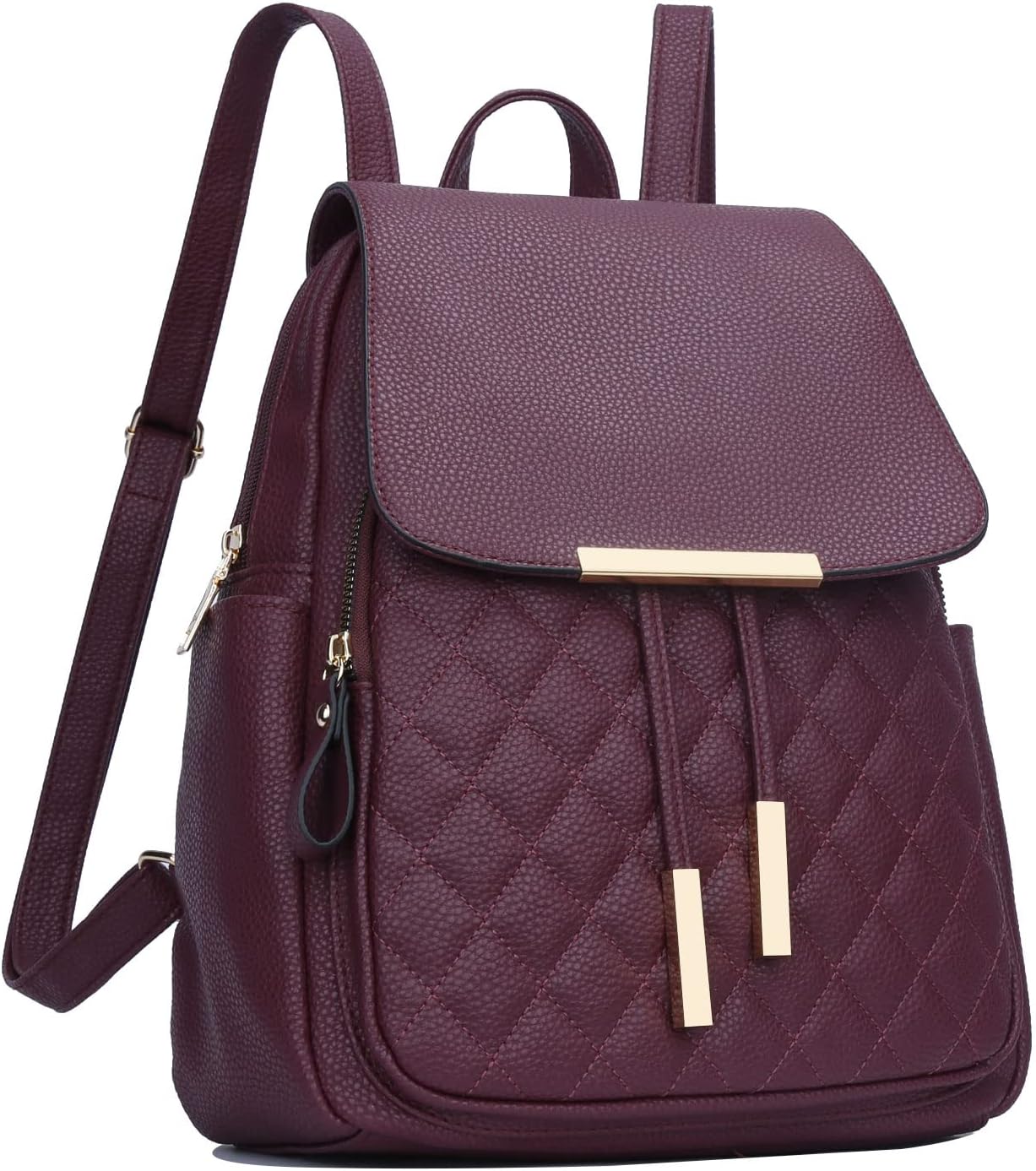 KKXIU Quilted Trendy Leather Backpack Purse for Women Travel
