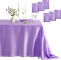 6 Pack Satin Table Cover 60 x 102 in Light Purple - Elegant Dining