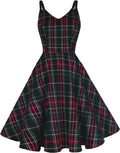 GOOBGS 1950s Retro Spaghetti Strap Cocktail Swing Dress (Style MR8X)