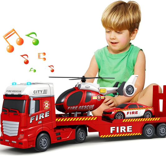 25-Inch Fire Truck Toy for Kids with Lights and Sounds