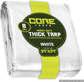 White 24 x 24 Heavy Duty 8 Mil Tarp Cover - Waterproof UV Resistant