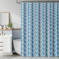 Blue and White Geometric Shower Curtain Chevron Arrow - Modern