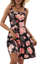 HUHOT Women's Summer Casual Square Neck Dress with Pockets - Cute