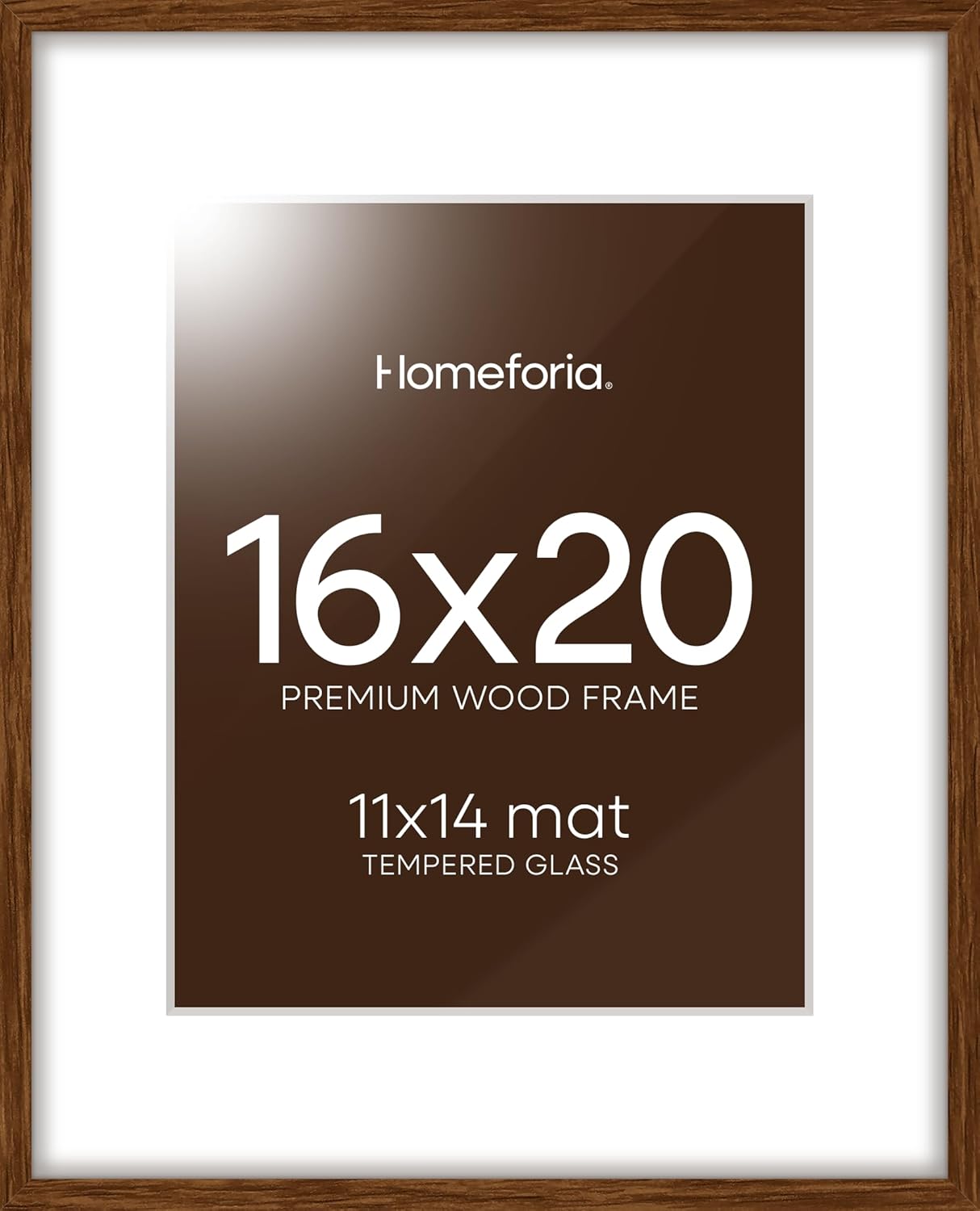 Homeforia 16x20 Picture Frame in Elegant Walnut Finish
