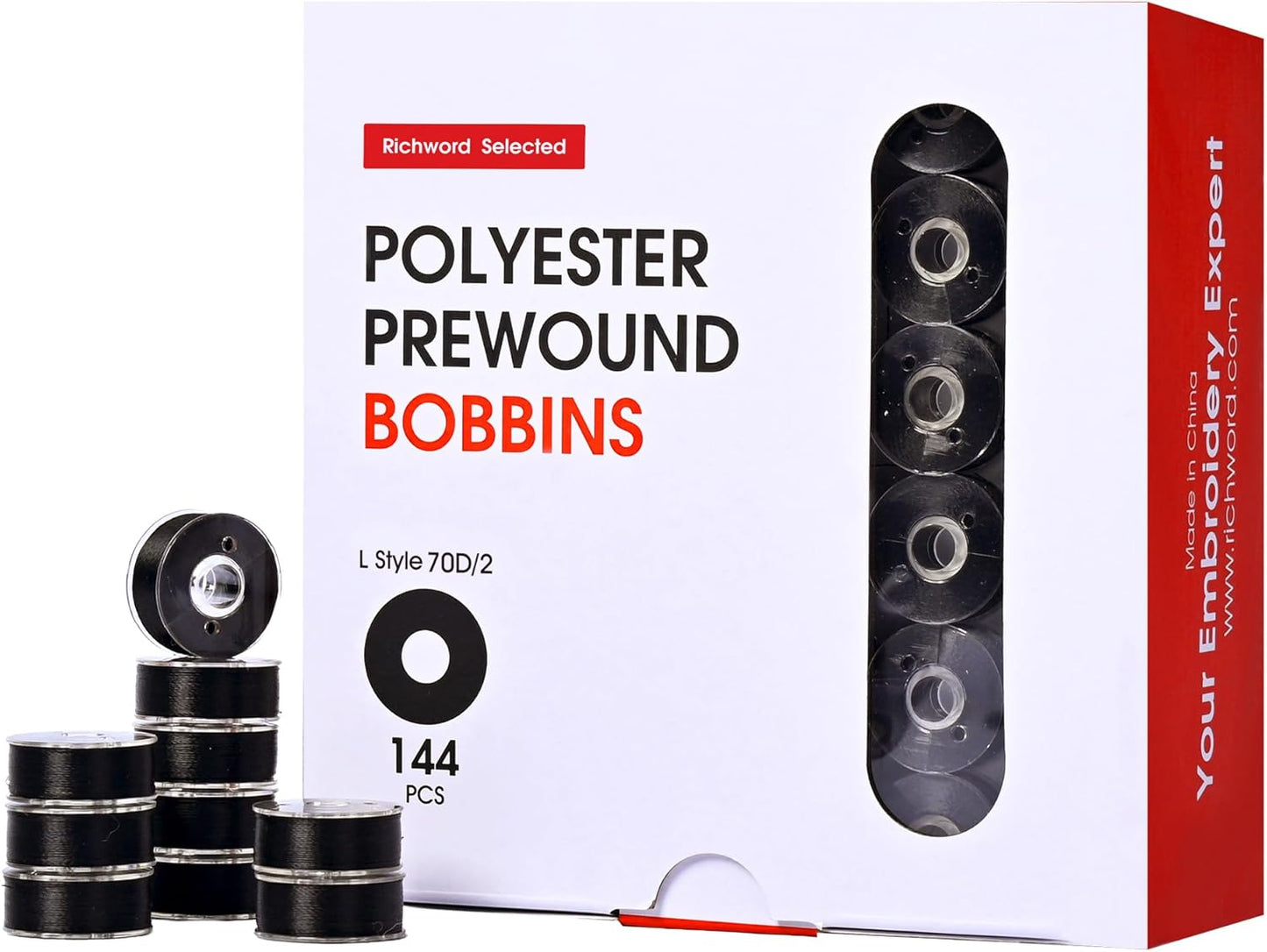 Richword Prewound Bobbins for Multi Needle Embroidery Machines