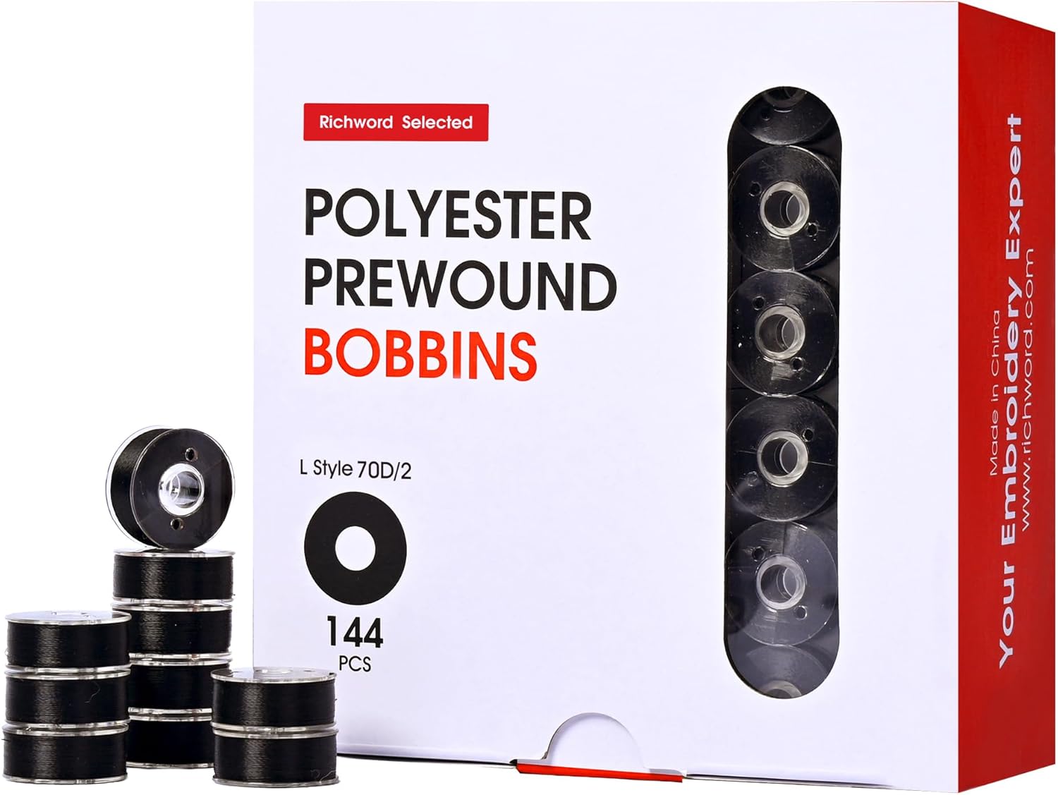 Richword Prewound Bobbins for Multi Needle Embroidery Machines