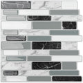Peel and Stick Kitchen Backsplash Tiles 12x12 - Marble Grey