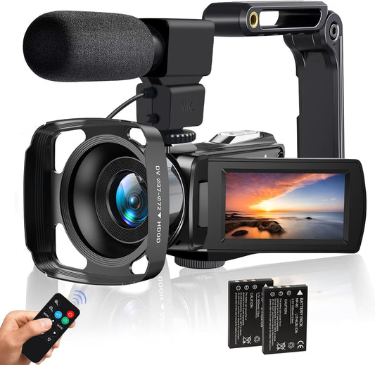 4K HD Video Camera Camcorder with Touch Screen and Zoom
