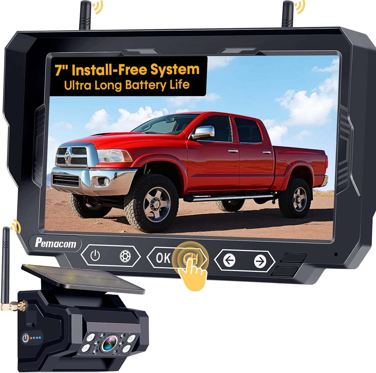 7 Solar Wireless Backup Camera: Instant Install HD 1080P P15