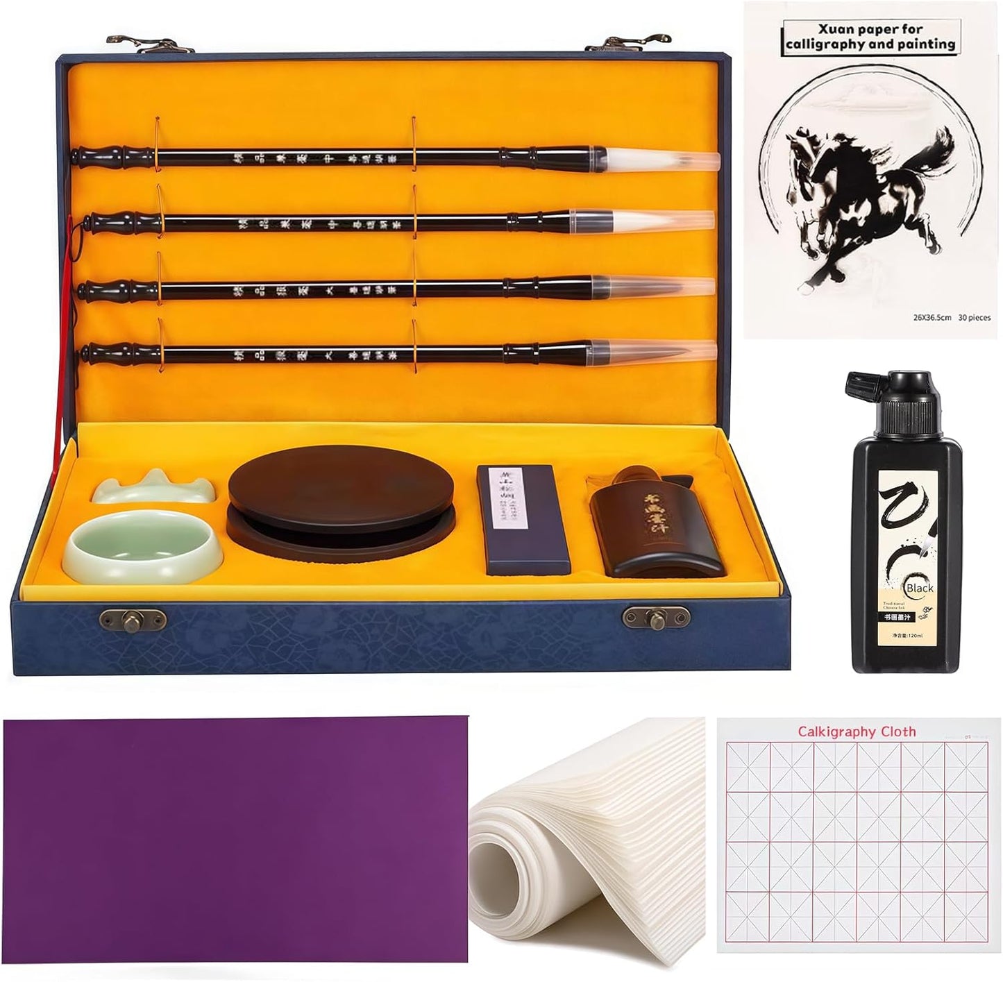 Chinese Calligraphy Brushes Set for Beginners and Lovers