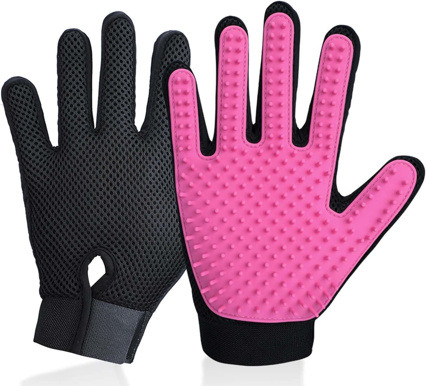 Silicone Pet Grooming Gloves - Hair Removal & Bathing Helper