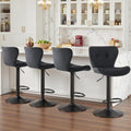 Sweetcrispy Modern Bar Stools Set of 4 - Adjustable Faux Leather