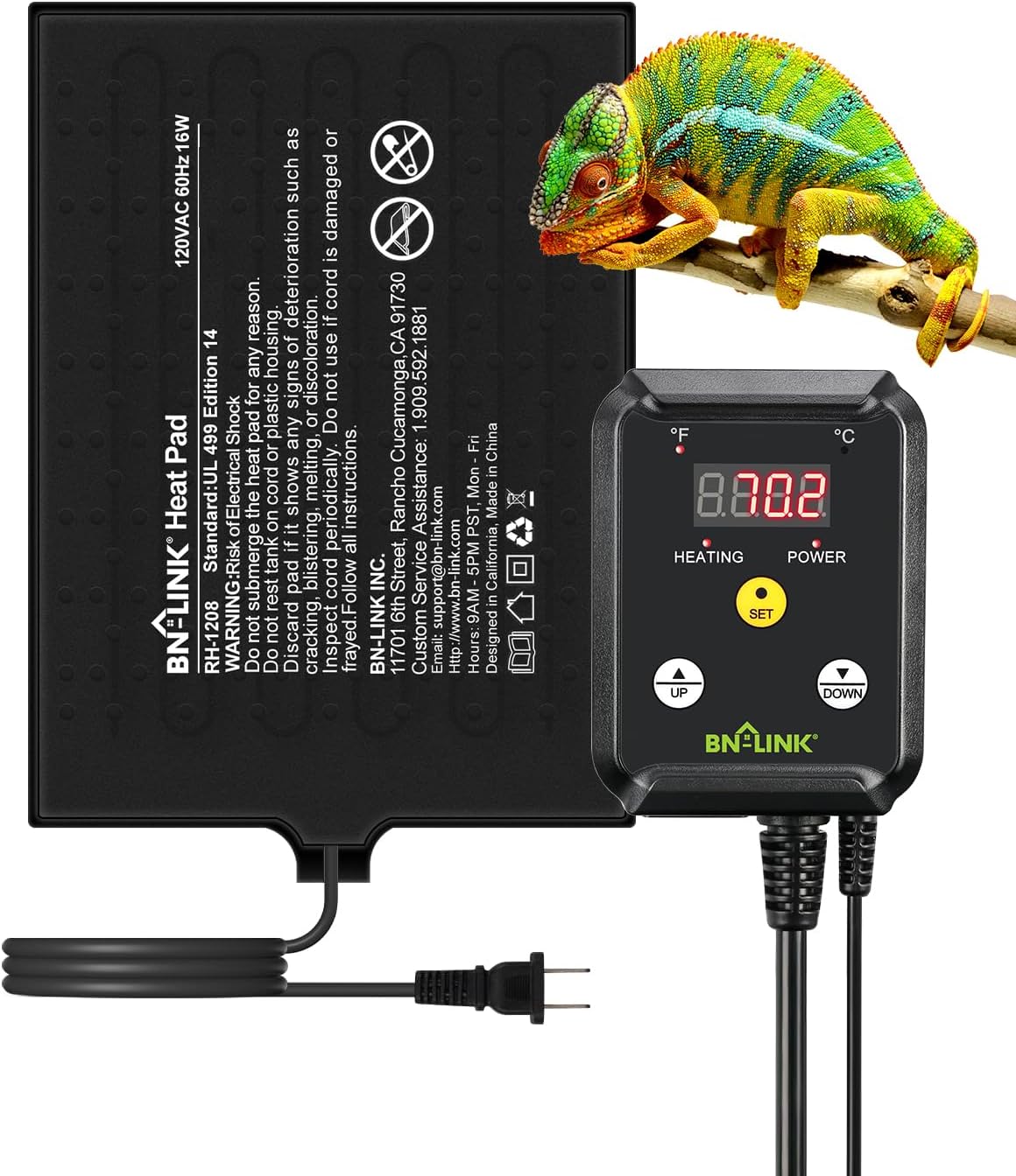 Durable Reptile Heating Pad with Digital Thermostat for Tanks
