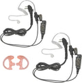 Clear Coil Tube Earbud Headset PTT Mic (2 Pack) - Hytera Replacement