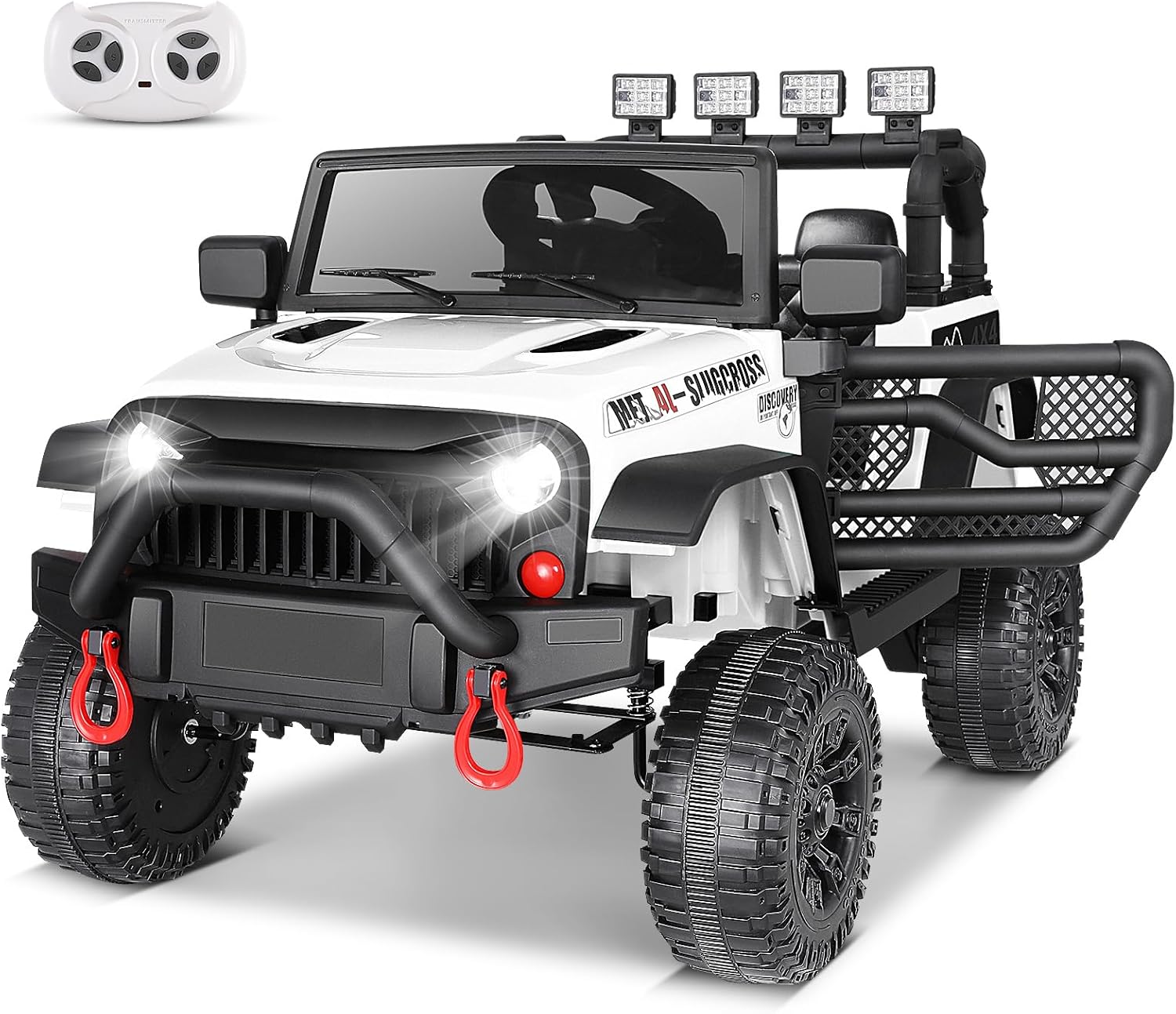 Hikole Kids Car 12V Ride On with Remote and Multi-Terrain Fun