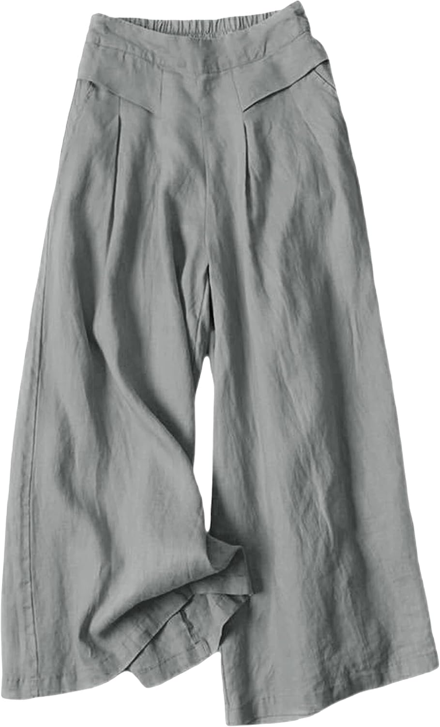 Bianstore Women's Linen Cropped Wide Leg Culottes for Summer