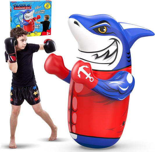 Shark Inflatable Punching Bag: Durable Fun for Kids! 