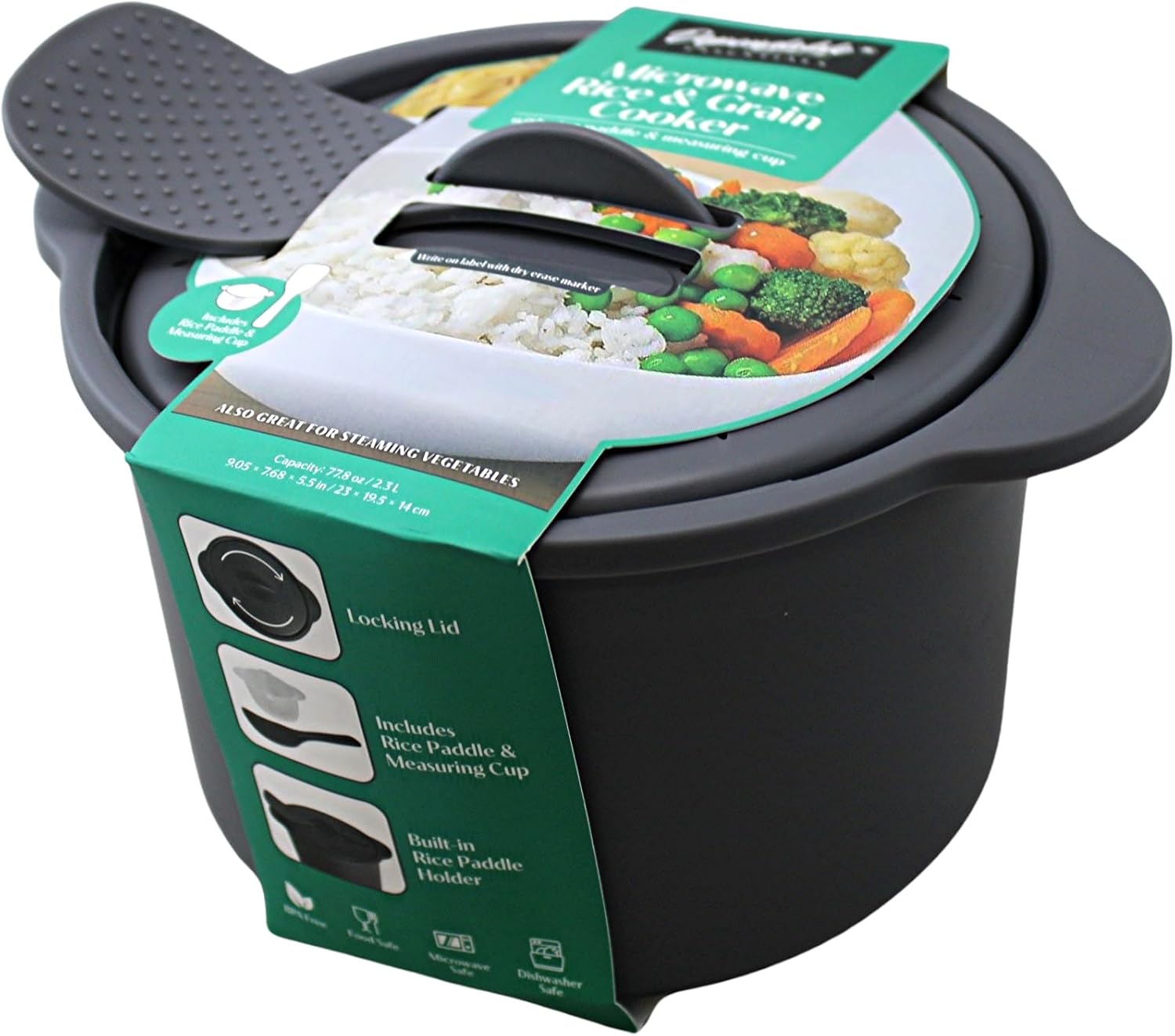 2.7L Microwave Rice Cooker & Vegetable Steamer