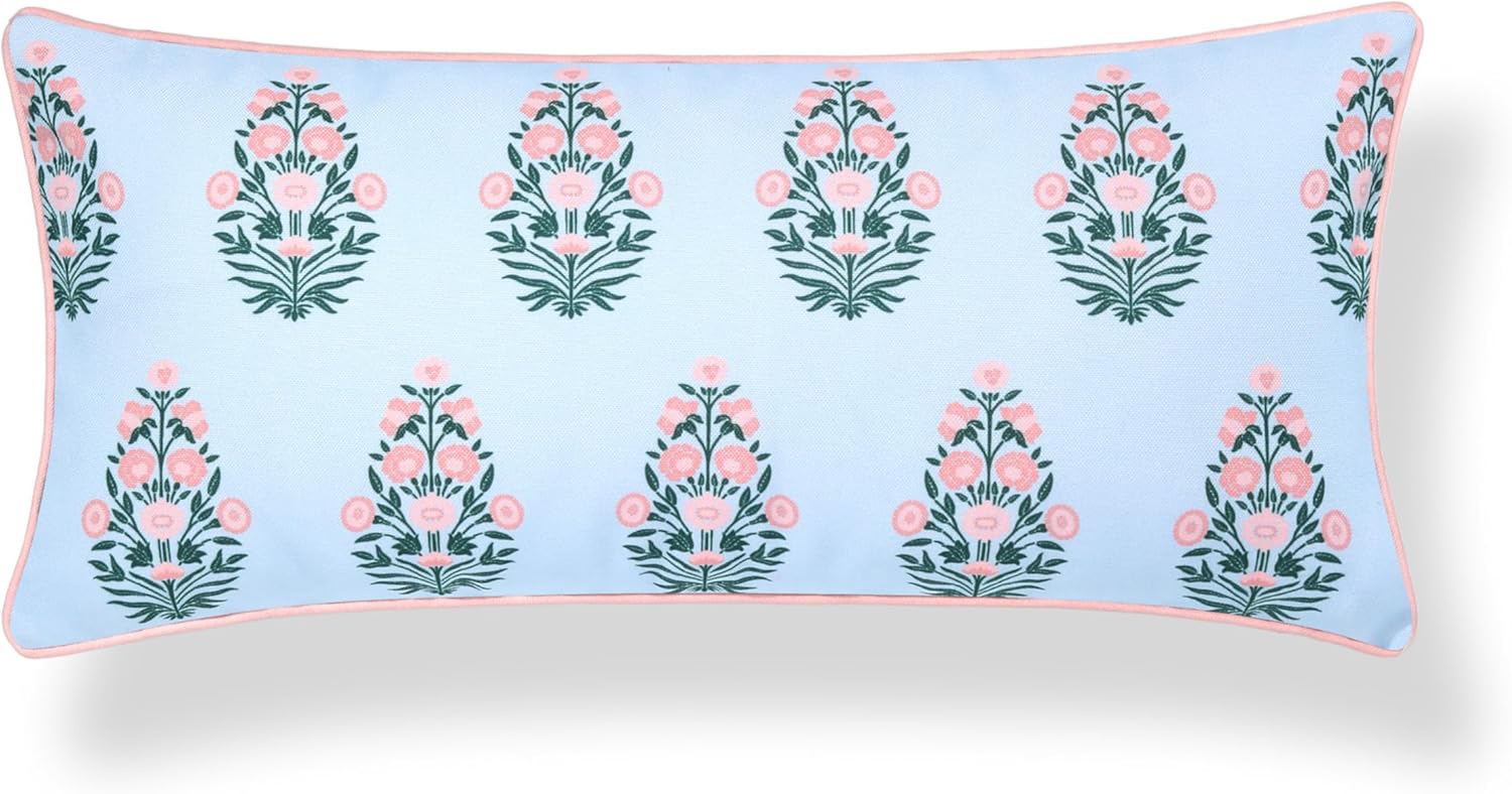 Hofdeco Premium Coastal Grandmillennial Lumbar Pillow Cover 12x26