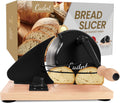 Manual Bread Slicer with Metal Rails and Suction Cups - Black