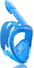 Full Face Snorkel Mask for Kids - 180 Panoramic View, Anti-Fog