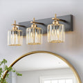 Modern Crystal Bathroom Vanity Lights Black Gold 3-Light - Elegant LED